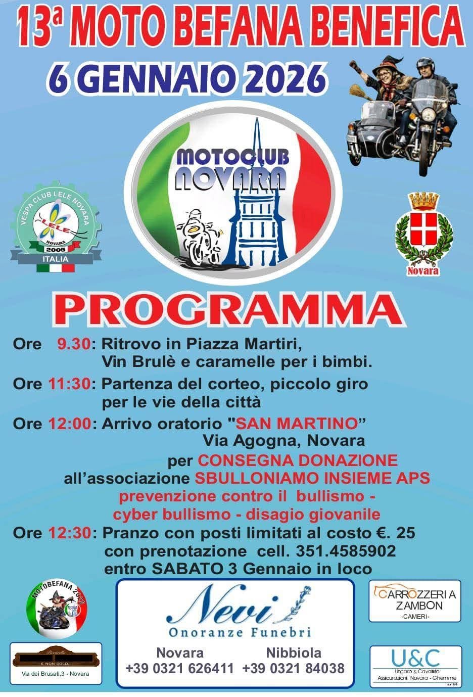 MOTO BEFANA per Associazione Sbulloniamo Insieme