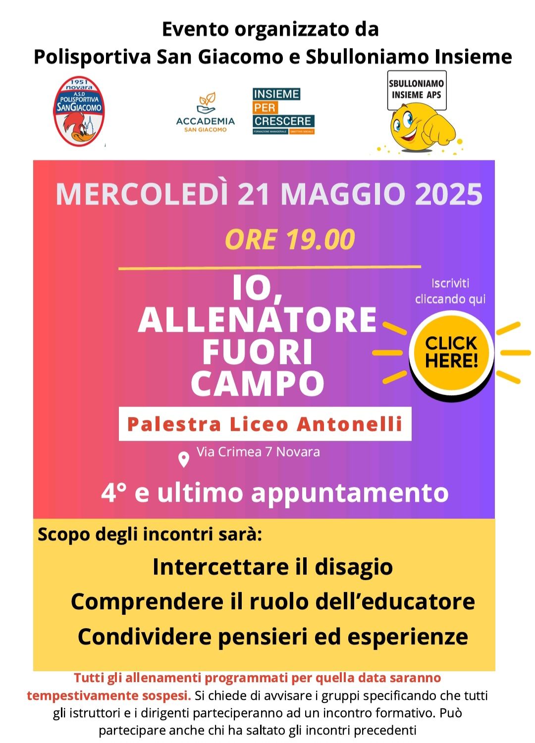 Io, allenatore fuori campo